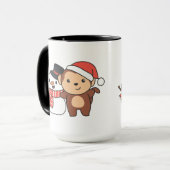 Mug Monkey With Snowman In Winter For Christmas (Devant gauche)
