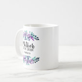 Mug Monnaie et couronne de fleurs violettes Mère de la (Devant gauche)