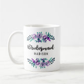 Mug Monnaie et Mariage de couronnes florales pourpres (Gauche)