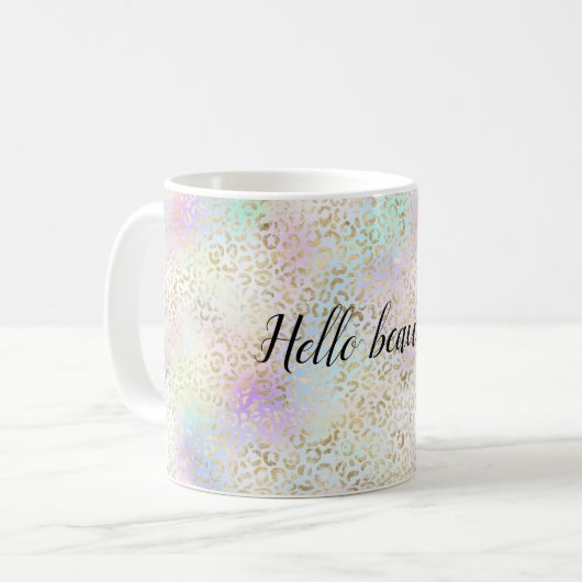 Mug Monnaie mauve dorée Leopard (Devant gauche)