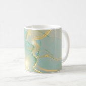 Mug Monnaie Vert Marbre Or : Texté (Devant droit)