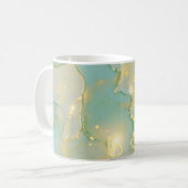 Mug Monnaie Vert Marbre Or : Texté (Devant gauche)