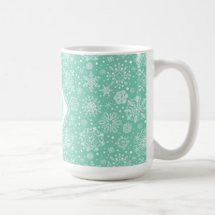 Mug Monnaie verte et blanche Snowflakes de Noël 2