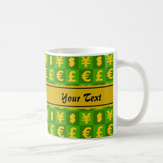 Mug Monnaies monétaires internationales signes motif (Droite)