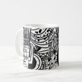 Mug Monnogrammed noir et blanc de Bohême (Devant gauche)