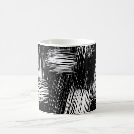 Mug Monochrome Abstract Hatch Texture (Centre)