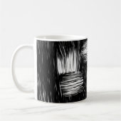 Mug Monochrome Abstract Hatch Texture (Gauche)