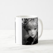 Mug Monochrome Anime Girl (Devant droit)