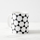 Mug Monochrome B&W Hexagon Honeycomb Triangles Motif (Devant gauche)