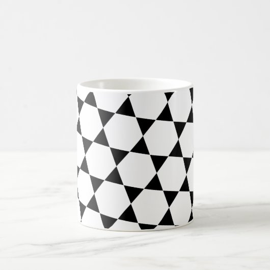 Mug Monochrome B&W Hexagon Honeycomb Triangles Motif (Centre)