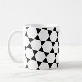 Mug Monochrome B&W Hexagon Honeycomb Triangles Motif (Gauche)