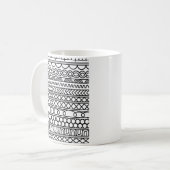 Mug Monochrome Boho Knit Sampler | Tribal Geometric (Devant gauche)