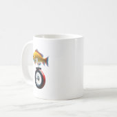 Mug Monocycle électrique à bord de poissons (Devant gauche)