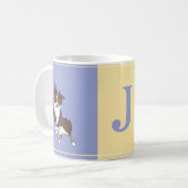 Mug Monogram Australian Shepherd Happy Color Block (Devant gauche)