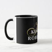 Mug Monogram Black Gold White Name Minimalist Elegant  (Gauche)