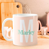 Mug Monogram Blush Pink mignon Bold élégant tendance c