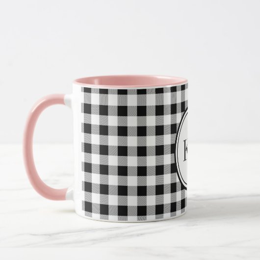 Mug Monogram Buffalo Check 11oz. Boisson combo (Gauche)