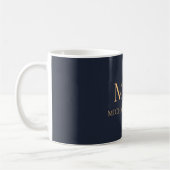 Mug Monogram Chic Marine Bleu Et Or (Gauche)