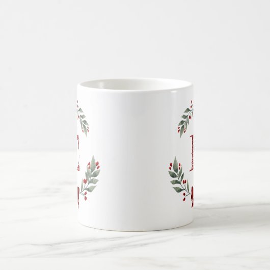 Mug Monogram Christmas Wreath (Centre)