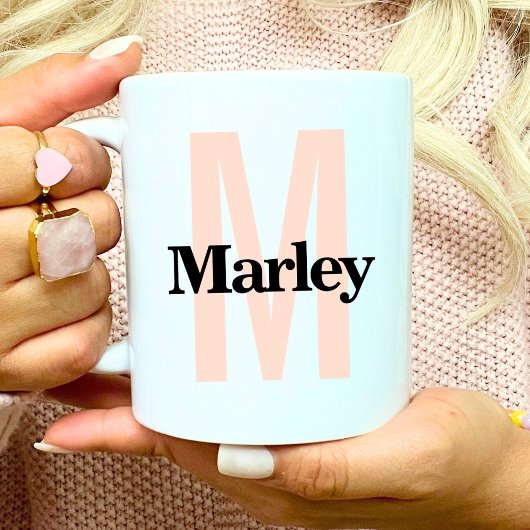 Mug Monogram Classic Bold Cute Nom initial Personnalis