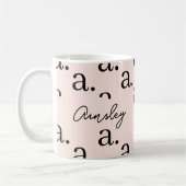 Mug Monogram Classic Elegant Cute Script Name Motif (Gauche)