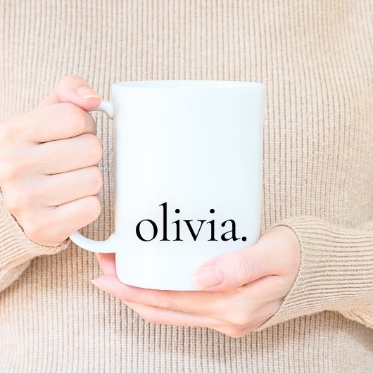 Mug Monogram Classic Elegant Minimum Black and White