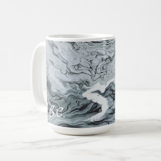 Mug MONOGRAM "craquelé" Marbre gris muet (Devant gauche)