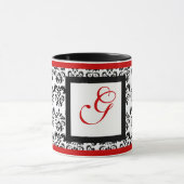 Mug MONOGRAM DE DAMASK, rouge (Centre)