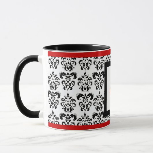 Mug MONOGRAM DE DAMASK, rouge (Gauche)