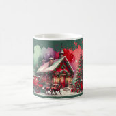 Mug Monogram Festive Vintage Noël sur le vert | (Centre)