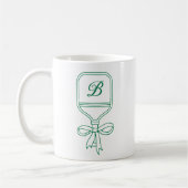 Mug Monogram Green Bow Pickleball Paddle (Gauche)