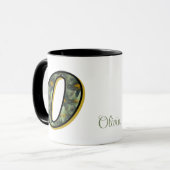 Mug Monogram Initial O Daisies Floral Art Personalized (Devant gauche)