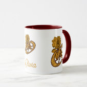 Mug Monogram Initial O Gold Peony Personalized (Devant droit)