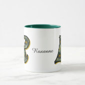 Mug Monogram Initial R Daisy Floral Art Personalized (Centre)