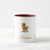 Mug Monogram Initial R Elegant Gold Peony Personalized (Centre)