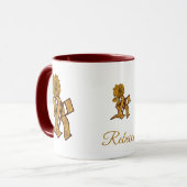 Mug Monogram Initial R Elegant Gold Peony Personalized (Devant gauche)