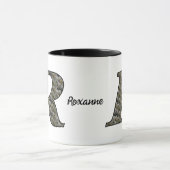 Mug Monogram Initial R Hydrangea Flowers Personalized (Centre)