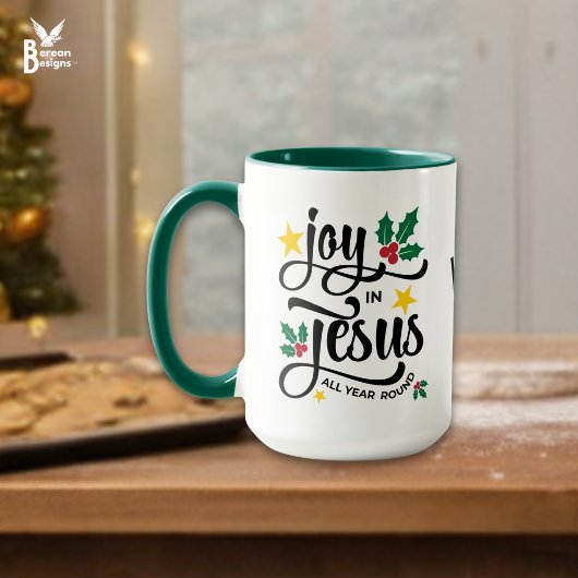 Mug Monogram JOY IN JESUS Christian Christmas 