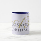 Mug Monogram Lavender Gold Black Minimalist Stylish (Centre)