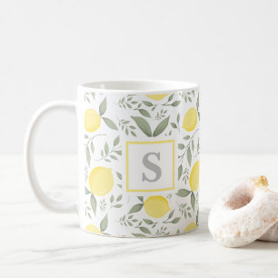 Mug Monogram Lemon et Feuilles