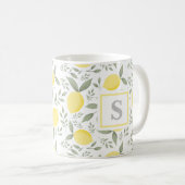 Mug Monogram Lemon et Feuilles (Devant droit)