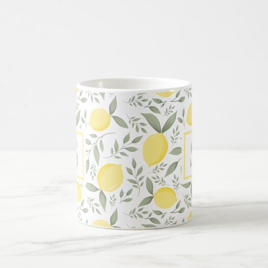 Mug Monogram Lemon et Feuilles (Centre)
