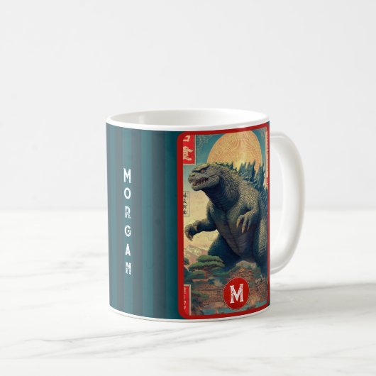Mug Monogram Lizard Monster Retro Bold Cool (Devant droit)