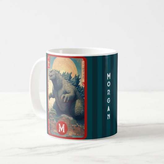 Mug Monogram Lizard Monster Retro Bold Cool (Devant gauche)