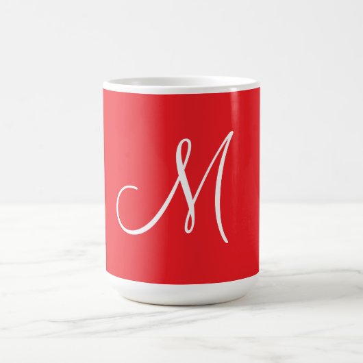 Mug MONOGRAM M, Red and White, (Centre)