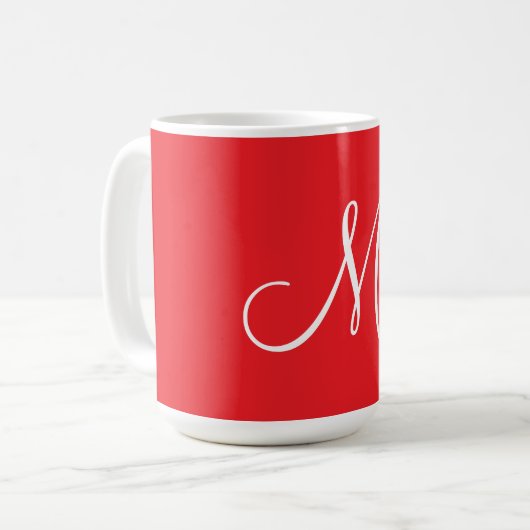 Mug MONOGRAM M, Red and White, (Devant gauche)