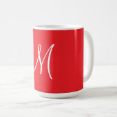 Mug MONOGRAM M, Rouge et Blanc, (Devant droit)