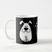 Mug Monogram mignon Doodle chien avec étoiles (Gauche)