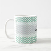 Mug Monogram Mint Green Cute Chic Polka Motif (Gauche)