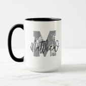 Mug Monogram Modern Cool Grunge Ajouter Votre Nom (Gauche)